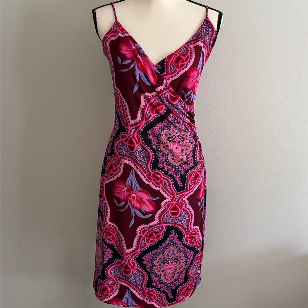 Vtg Y2K Betsey Johnson Floral Print Dress, sz Large